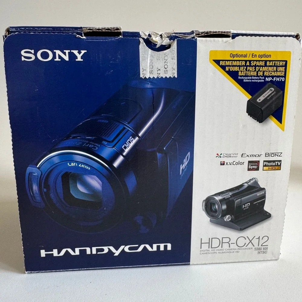 Sony Handycam HDR-CX12 Digital HD Video Camera Recorder Black 1080i Carl Zeiss